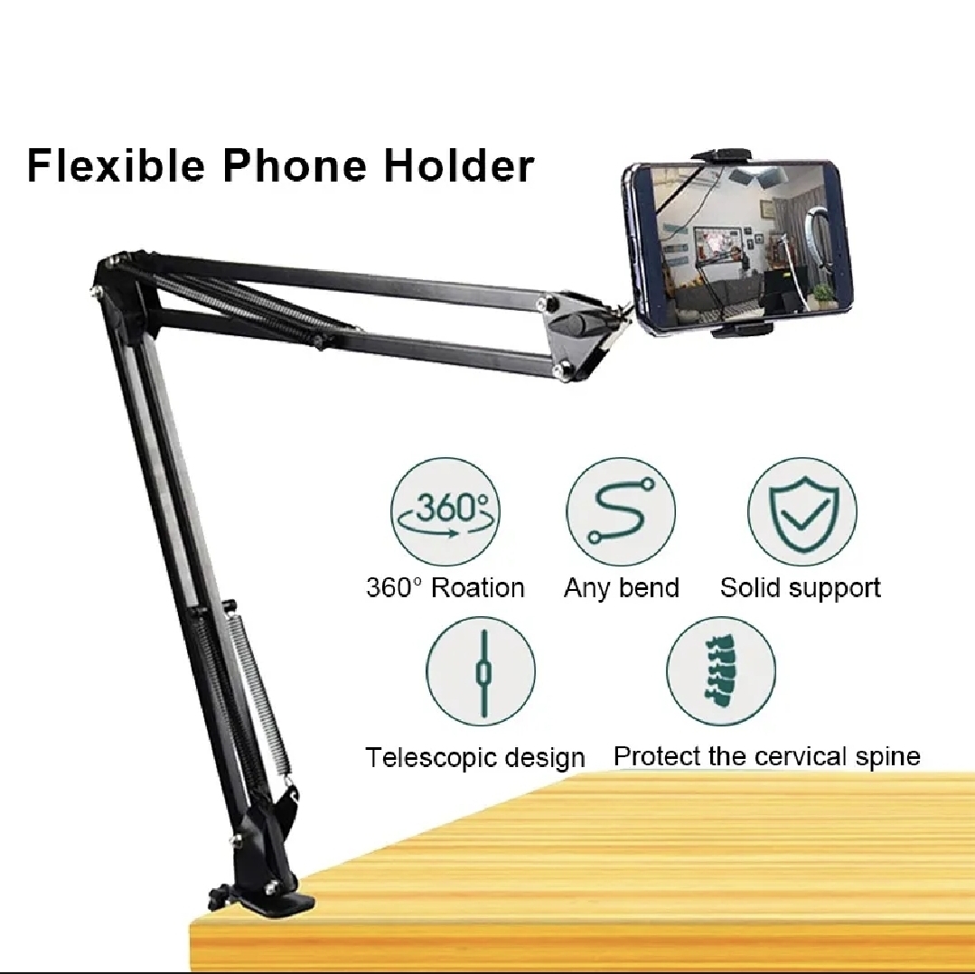 Overhead Video Stand Phone Holder Articulating Arm Phone Mount Table Top ChromLives Scissor Boom Arm Articulating Phone Stand Tablet Phone Holder for Streaming Phone Baking Crafting